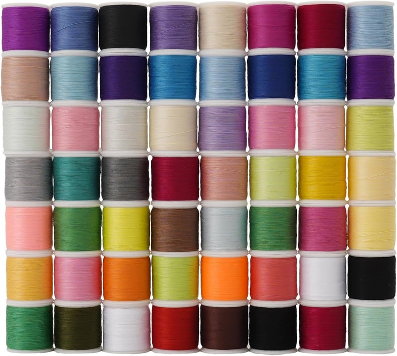 LRDCREEE 56 Spools Sewing Thread Kit for Hand Sewing and Machine Sewing Use, Colorful Polyester Thread Set 100 Yards Per Spool, 5600 Yards Total - Image 1